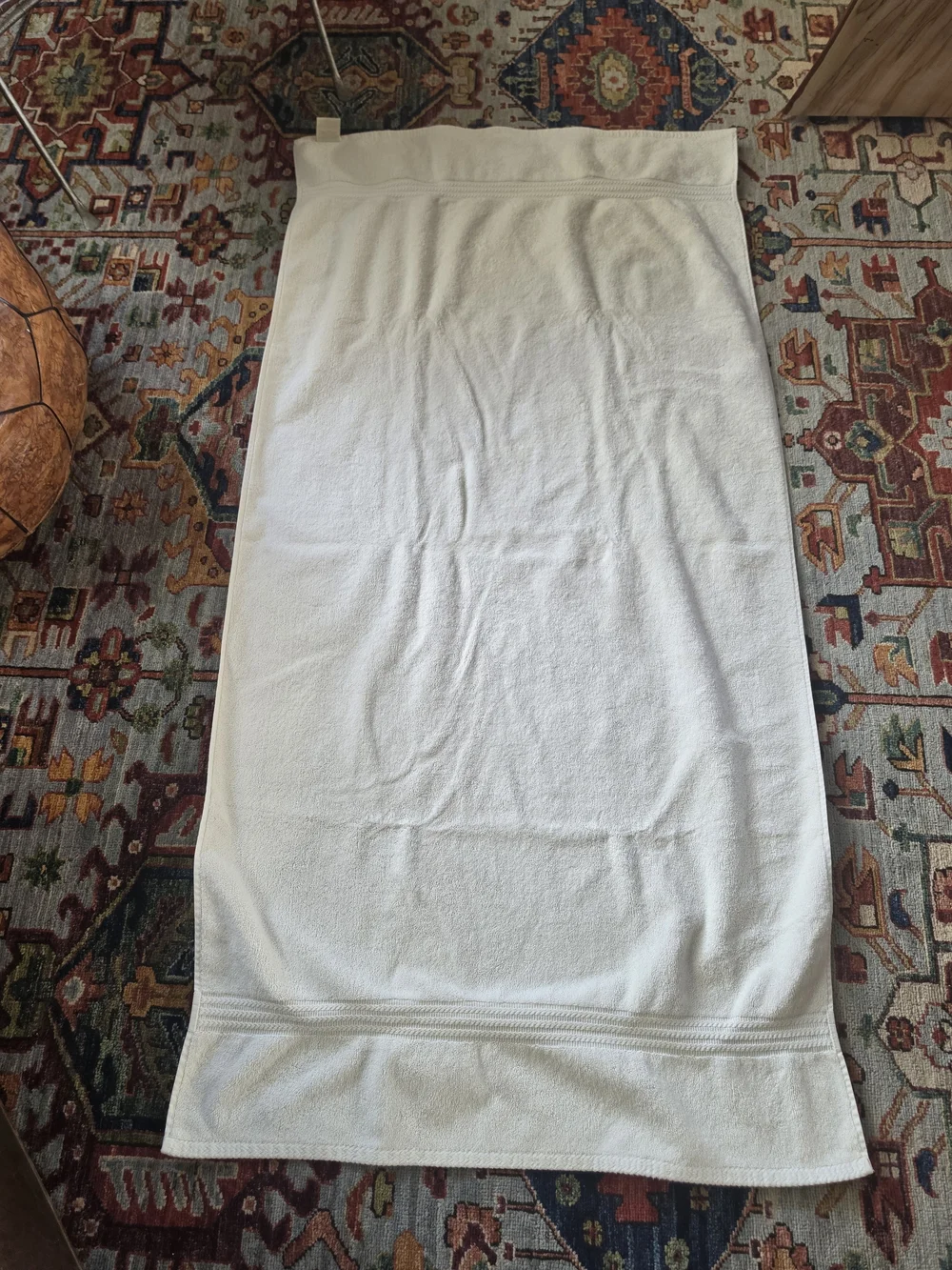 Boutique Off-White Cream Bath Sheet - Plush 100% Turkish Cotton Loops XLG EUC